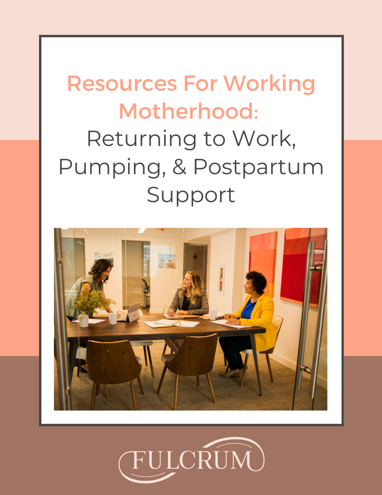Front cover of Fulcrum's Resource Guide for Working Motherhood